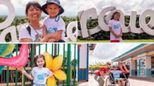 Niños disfrutando del parque del café en Abraza sueños Navideños 2025