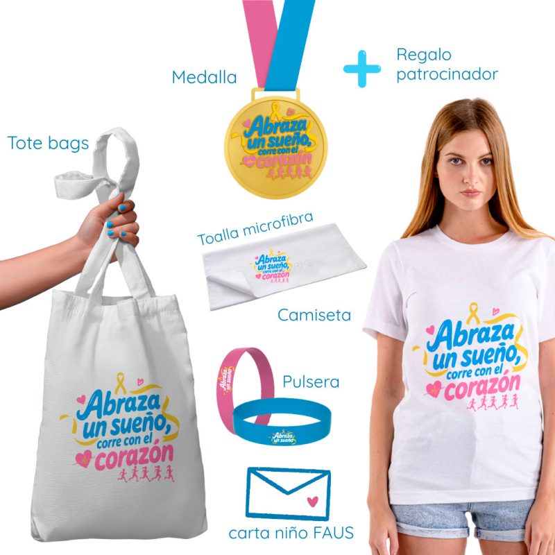Kit de inscripción abraza un sueño corre con el corazón
